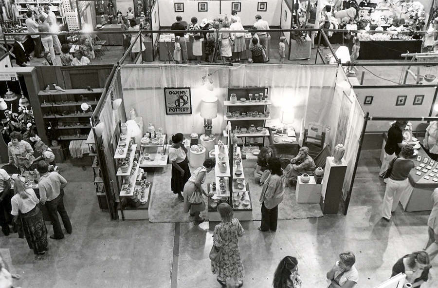 
Aerial view of 1981 Southern Highland Craft Guild Fair in Asheville, NC. Courtesy of Southern Highland Craft Guild Archives.
