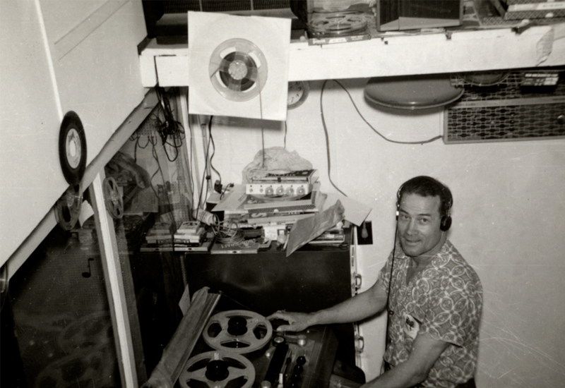 Eddie Shuler running the tape machine at Goldband.