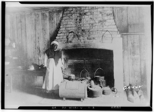 View in kitchen, Refuge Plantation, Satilla River, Woodbine, Camden County, Georgia, by L.D. Andrew, from old photograph in possession of B. C. Heyward, courtesy of the Library of Congress.